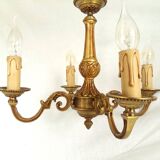 Four Arm Bronze Chandelier.  Bronze Ornate Rococo/Baroque/Louis XV Style Period Lighting