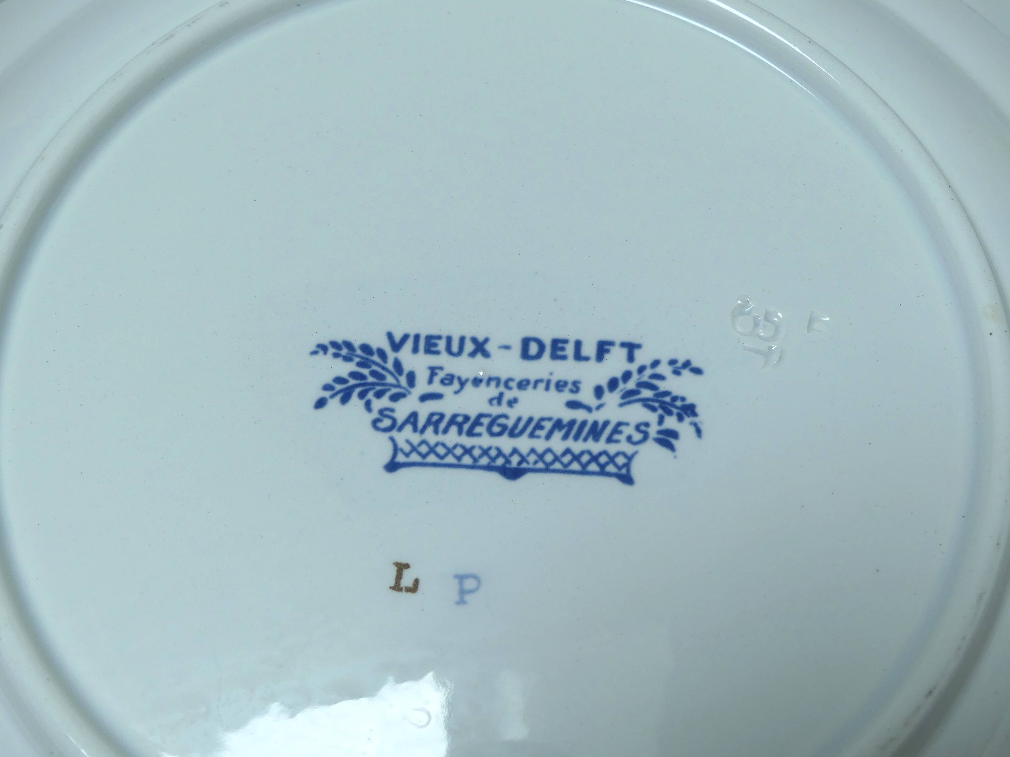 Assiettes creuses Sarreguemines Vieux-Delft
