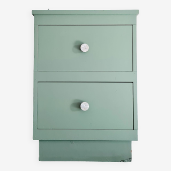 Chest of drawers two drawers in wood color green