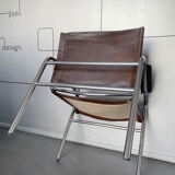 'Klinte' armchair for Ikea, chrome & leather design Tord Bjorklund 1970s chair