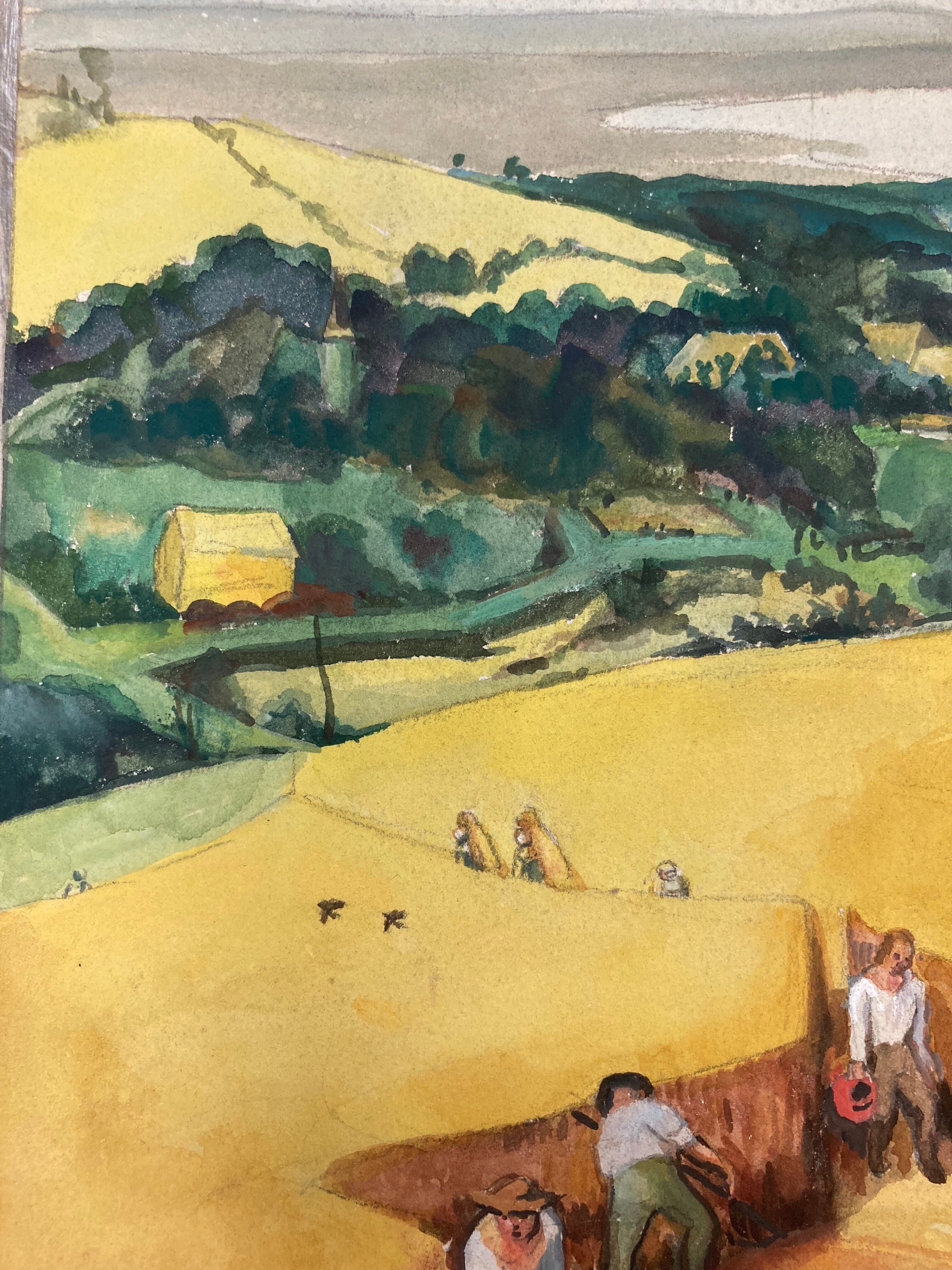 Vintage landscape watercolor