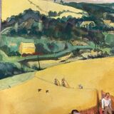 Aquarelle paysage vintage