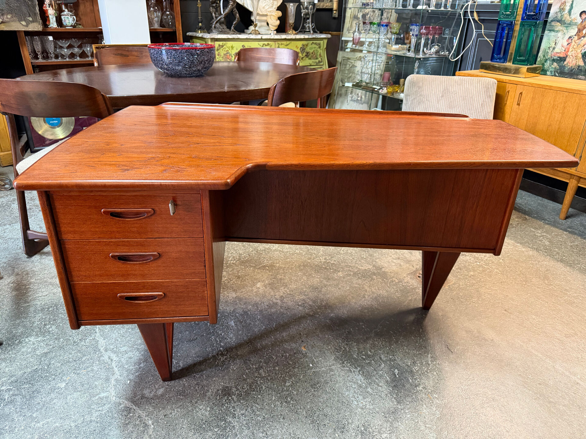 Boomerang desk double-sided by goran strand circa 1960 sweden