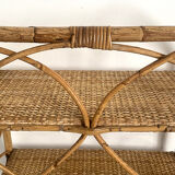 Vintage rattan shelf 60's
