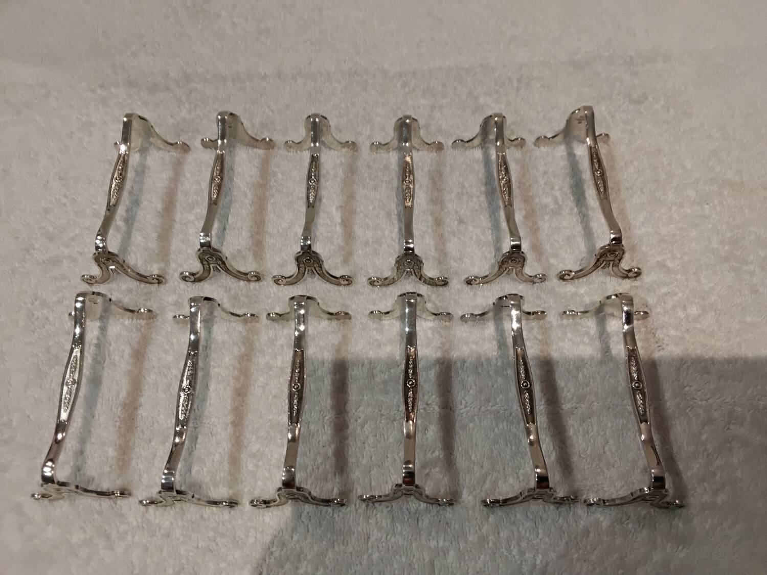 12 silver-plated knife holders Christofle Marie Antoinette LXVI