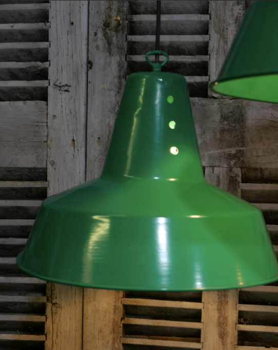Industrial lamp shed lampshade in green aluminum