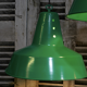 Lampe industrielle hangar abat jour en aluminium vert