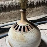 Vintage handmade lamp 1970 - natural leaf shade & base