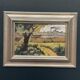 Original Swedish Oil on Canvas – "Industrial Landscape" – Signed – Vintage and Framed