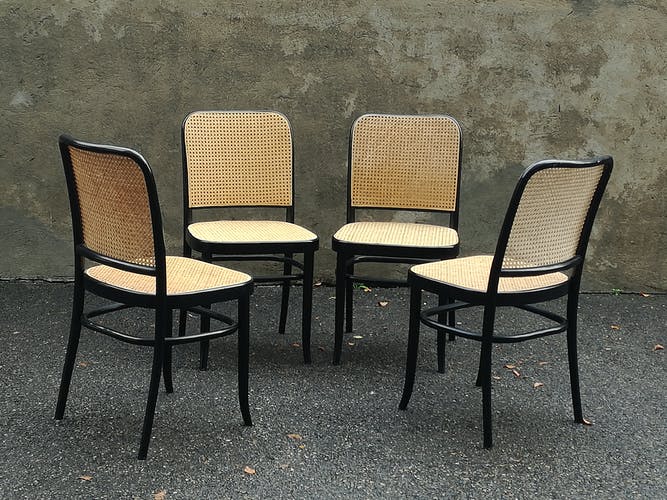 Set de 4 chaises cannées Prag chair