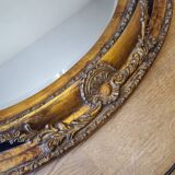 Large Gold Leaf Medallion Mirror with Beveled Glass - "Milo"