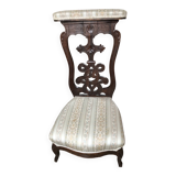 Chaise prie-dieu en palissandre ouvragé ancienne
