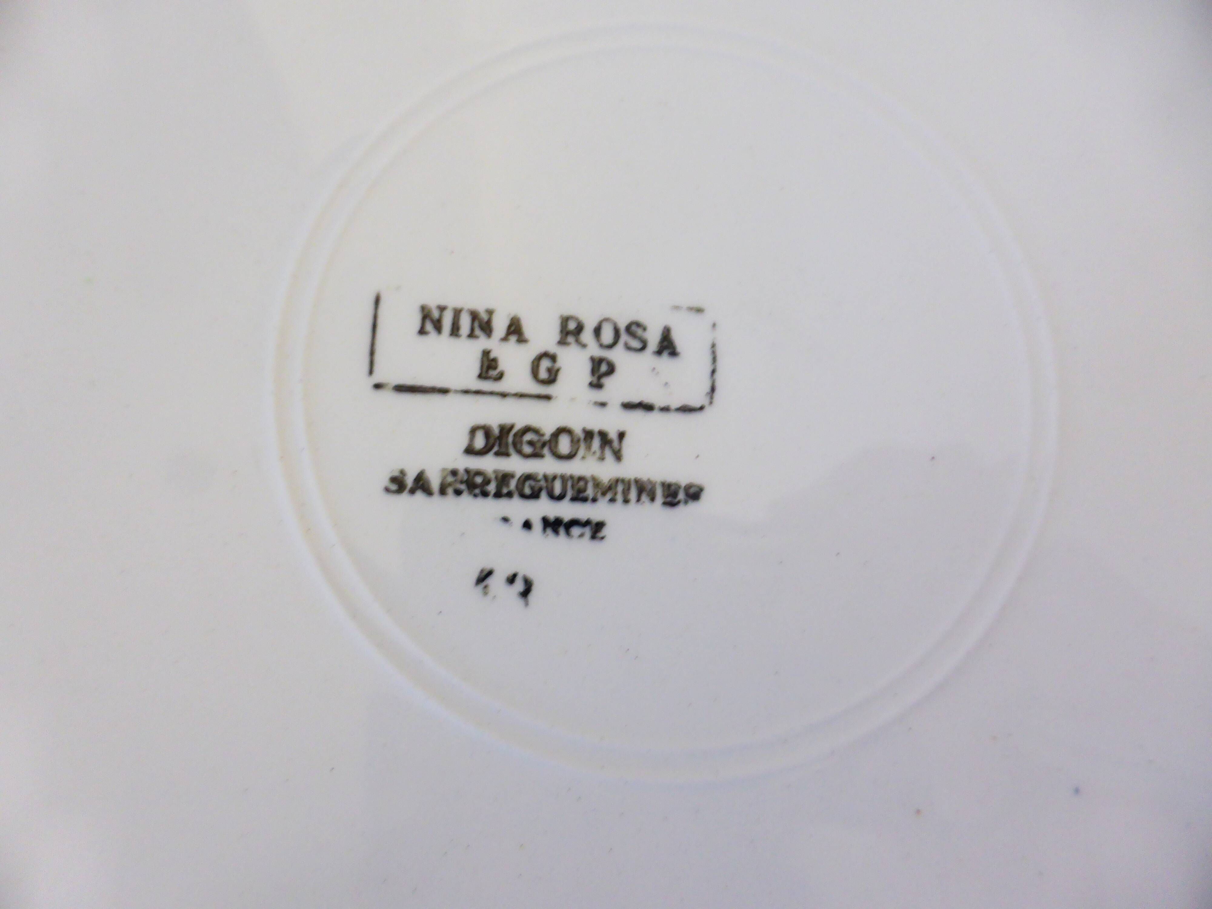 Round and hollow serving dish from Digoin Sarreguemines Nina Rosa 2106108