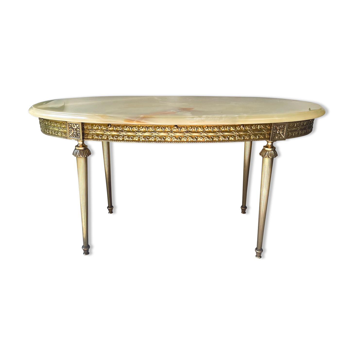Marble and bronze coffee table Neoclassical style