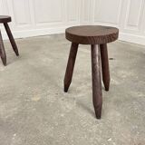 Four small pine stools from the 1950s