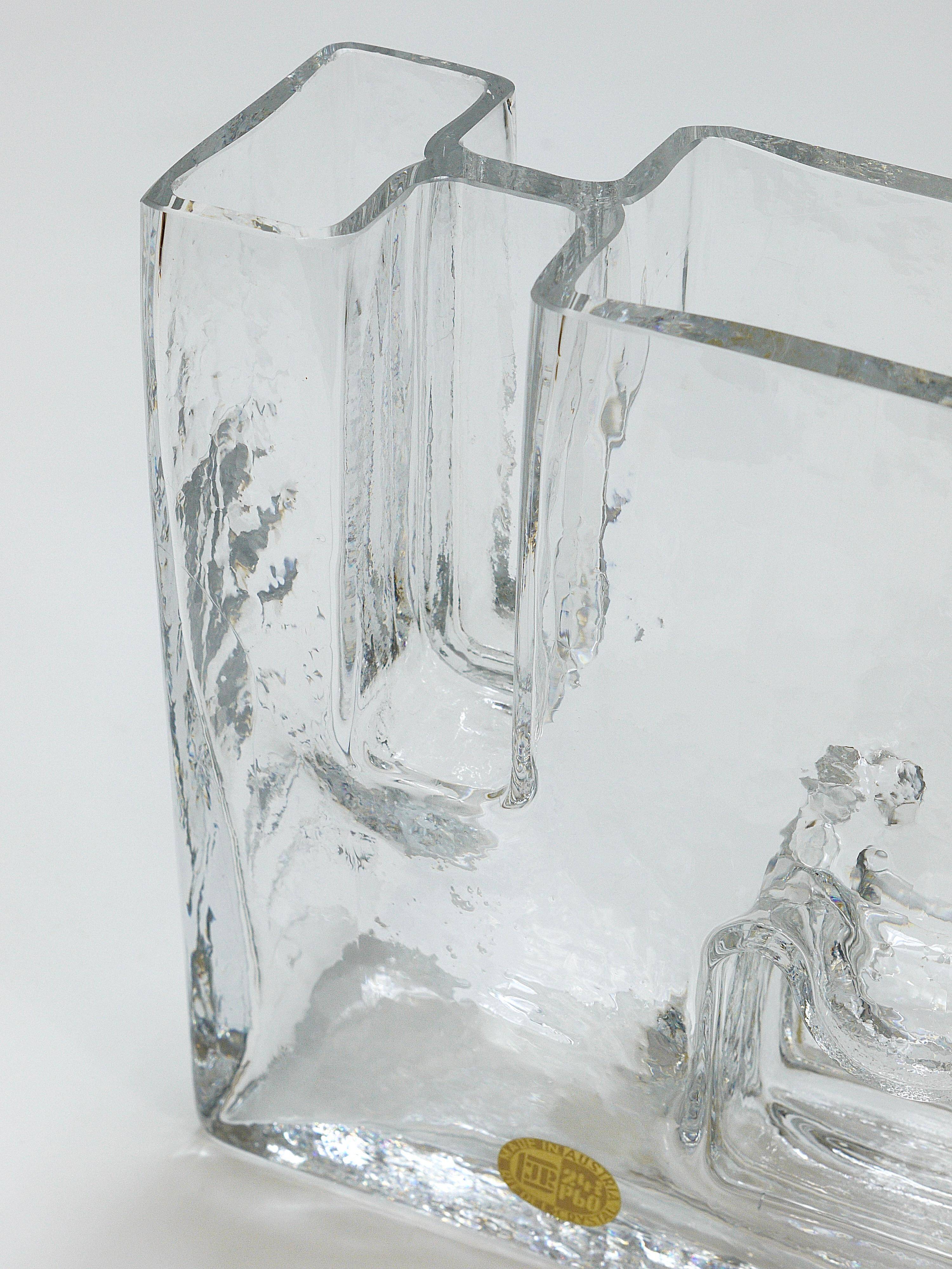 Ice Op Art glass vase by Claus Josef Riedel, Austria, 1970s