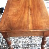Bureau rustique plat ancienne table de ferme XIXèm en noyer