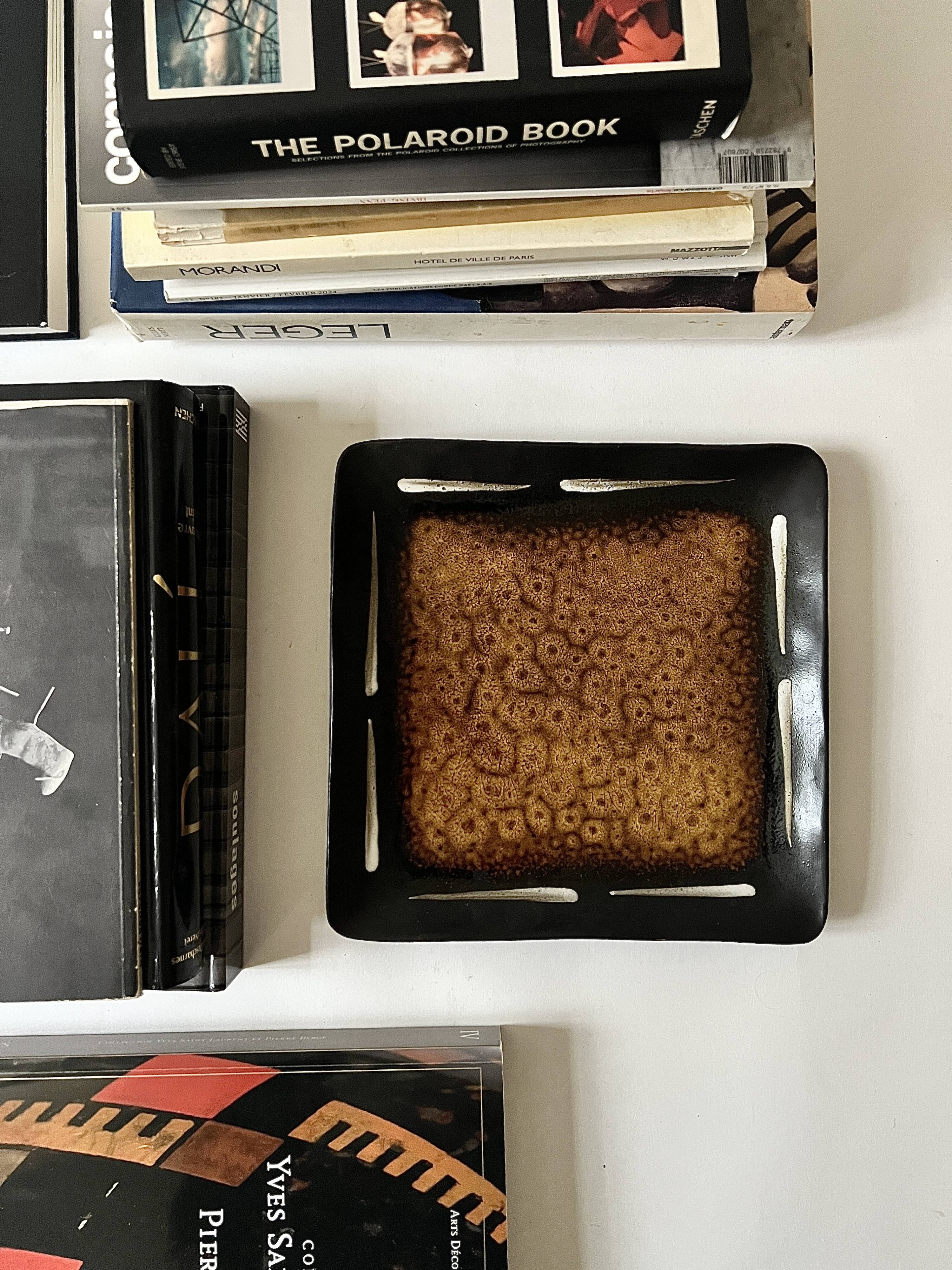 Vallauris-style glazed ceramic trinket dish, 1970