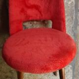 Vintage orange-red fur chair