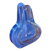 Vase en verre vintage design annees 70