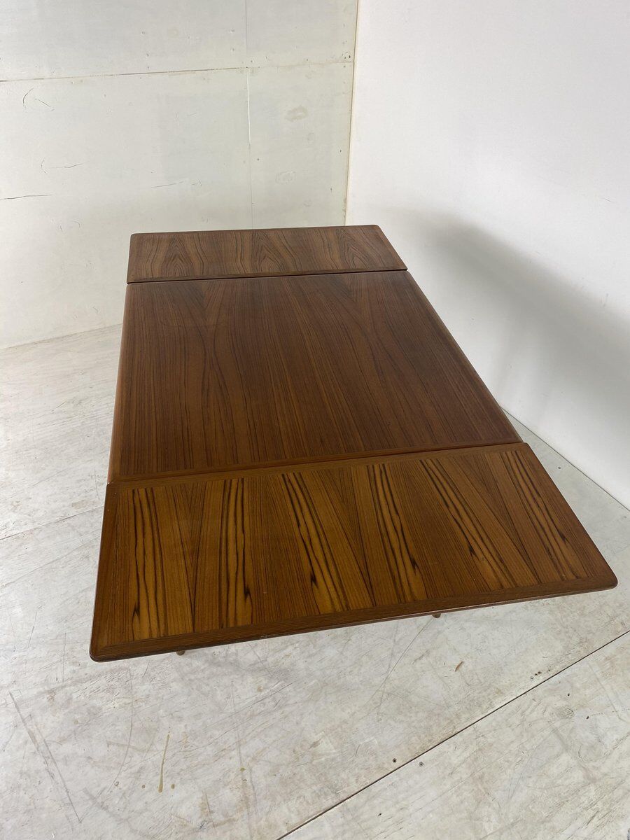 Vintage Scandinavian dining table expandable in 1960s teak