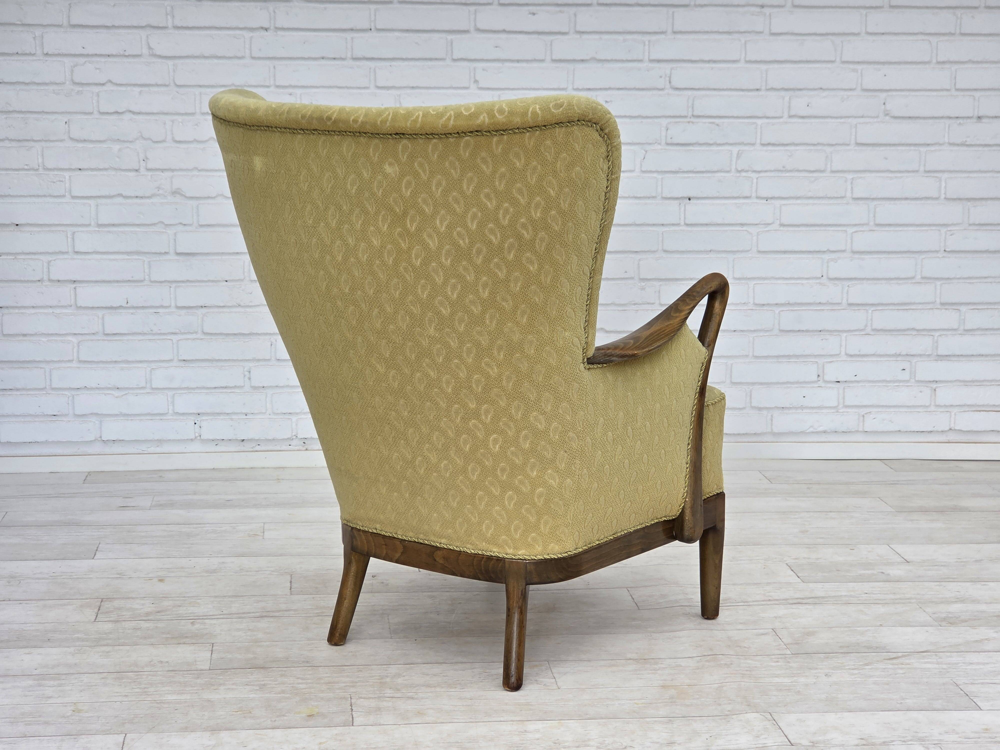 1960s, Danish armchair by Slagelse Møbelværk, model 157, velour.