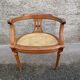 American office chair Louis XVI style wood and caning 1900