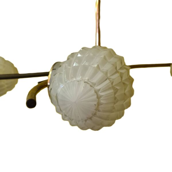 Lampe à Suspension Design Français avec Verre, 1960s