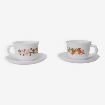 Arcopal ELF cups with saucers. Pack of 2