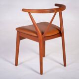 Dining Chair Model 255 Mid-Century in Teak and Leather by Henning Kjærnulf for Bruno Hansen, Denmark, 1960s