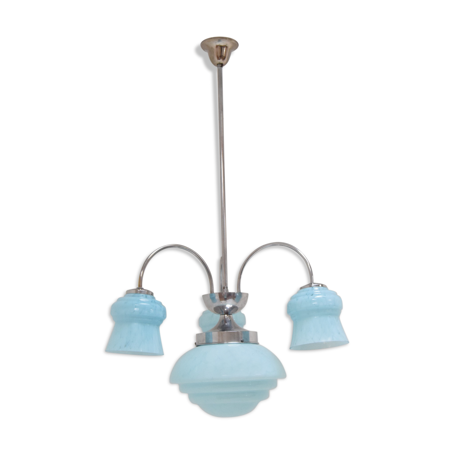 Art deco chrome chandelier 1930's