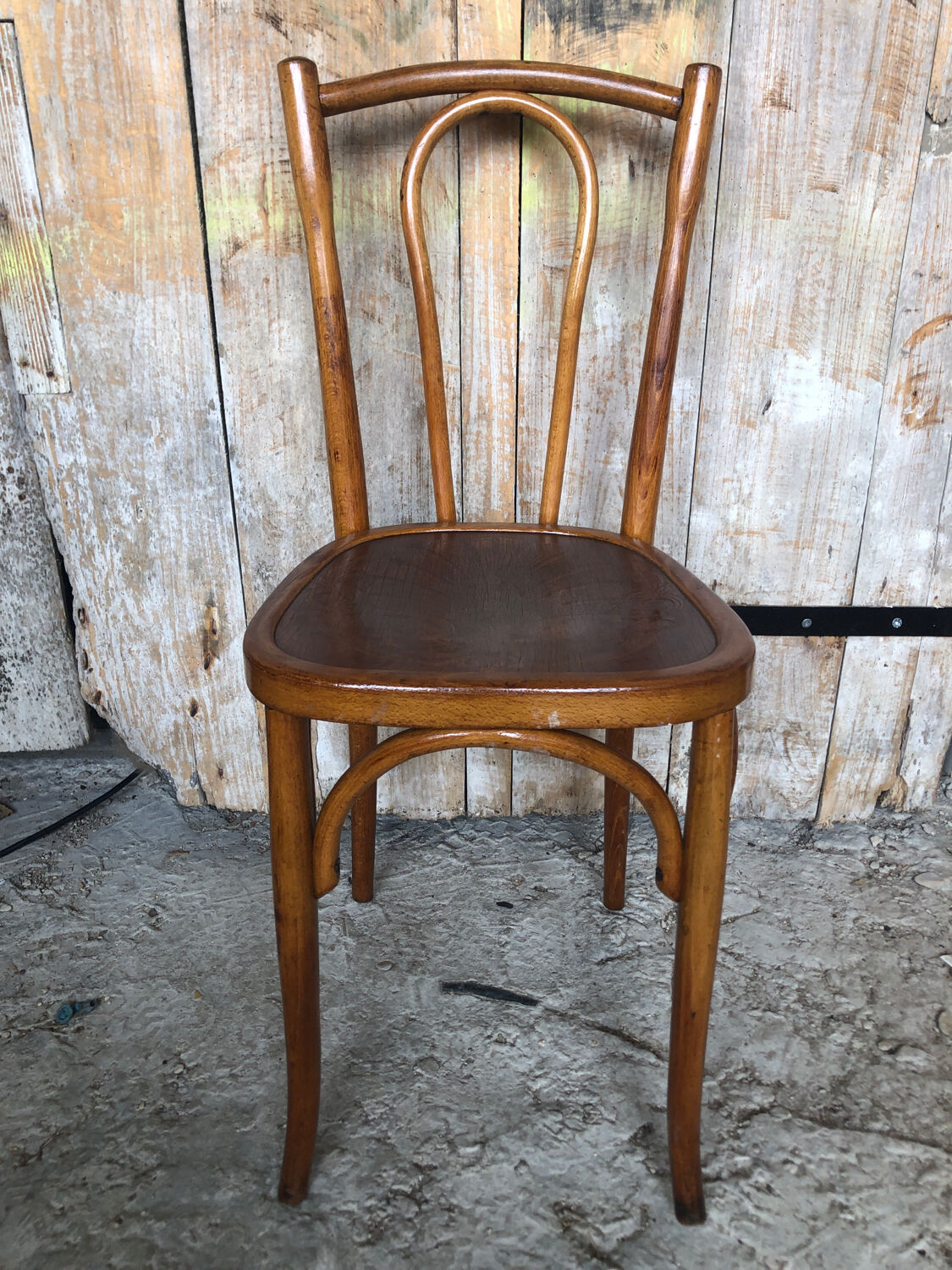 Chair bistrot style thonet curved wood light 50s vintage #a237