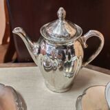 Breakfast set with tea or coffee in porcelain.