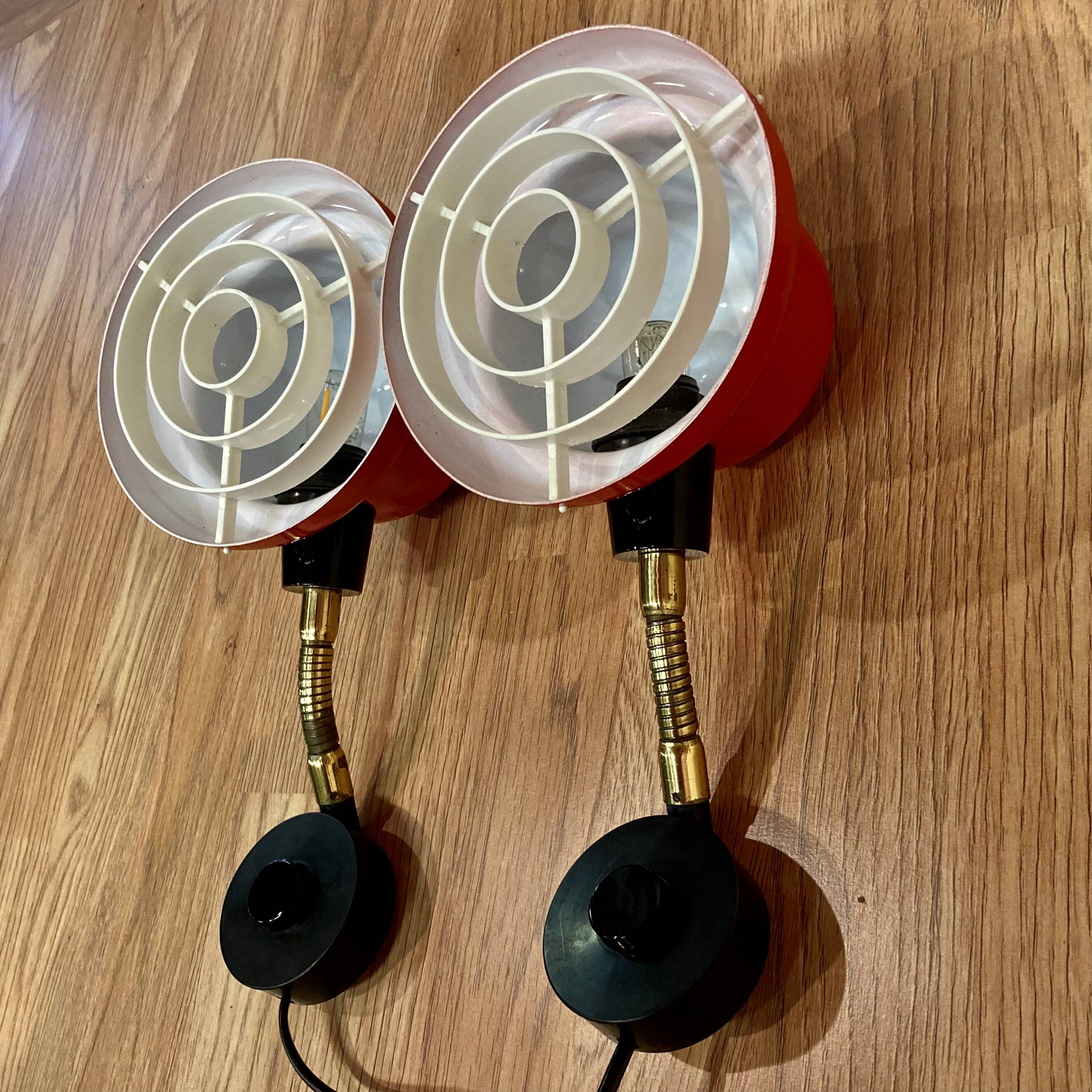 Pair of modular wall lights Scandinavian design 1950.