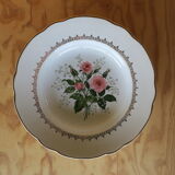 6 vintage plates with central pink