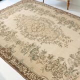 Turkish Vintage Beige Area Rug