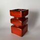 Set of 2 pottery block candleholders, 1970s