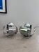 "Space Age" pair of chrome metal wall lights - 1960