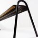 Tubax Black wood and metal bench - Minimalist design - 1950s