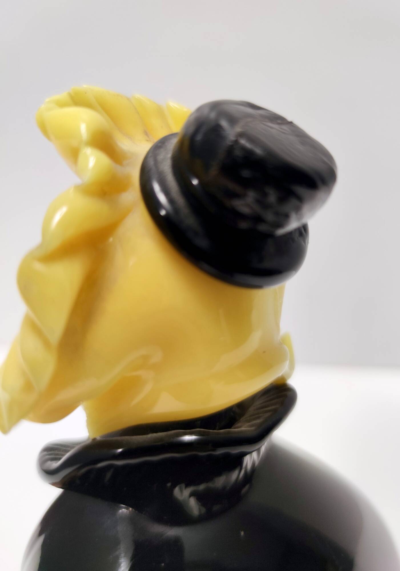 Black and Multicolored Murano Glass Clown Trinket Bowl / Ashtray, Italy