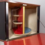 Vintage 60s corner bar cabinet in italian design wood