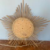 Very beautiful vintage rattan sun mirror