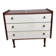 Commode en teck et tiroirs formica blanc - 1960