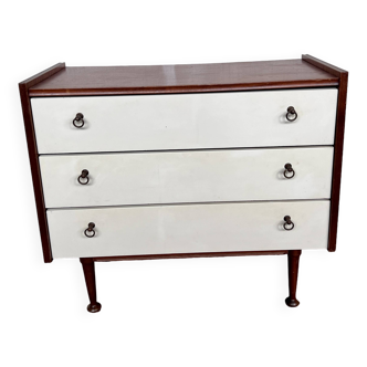 Teak chest of drawers and white formica drawers - 1960s