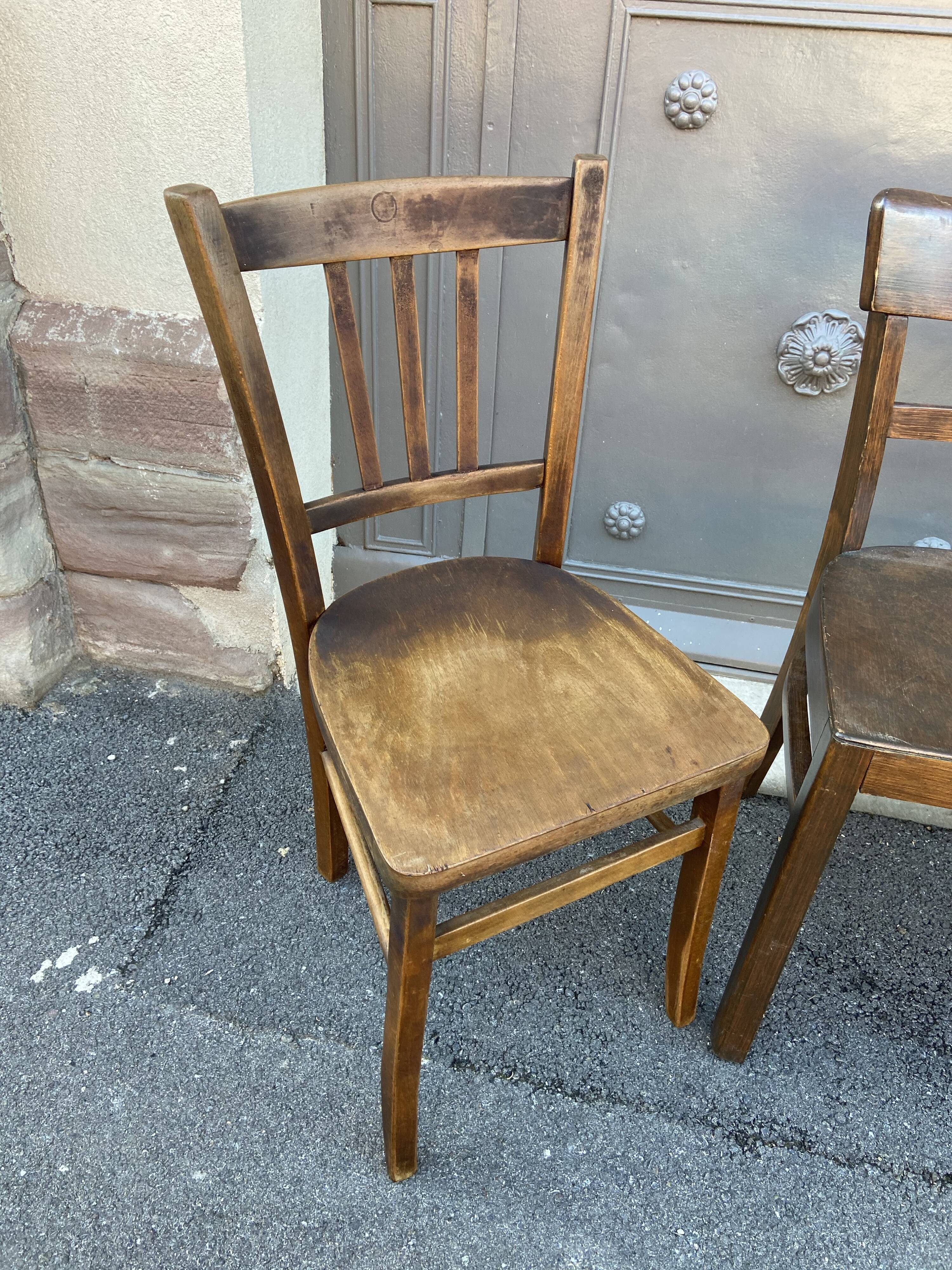 4 bistro chairs mismatched curved wood brasserie