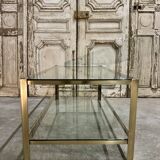 Table basse à double plateau en bronze attribuée à Jacques Quinet