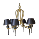 1950 six-armed brass cage chandelier