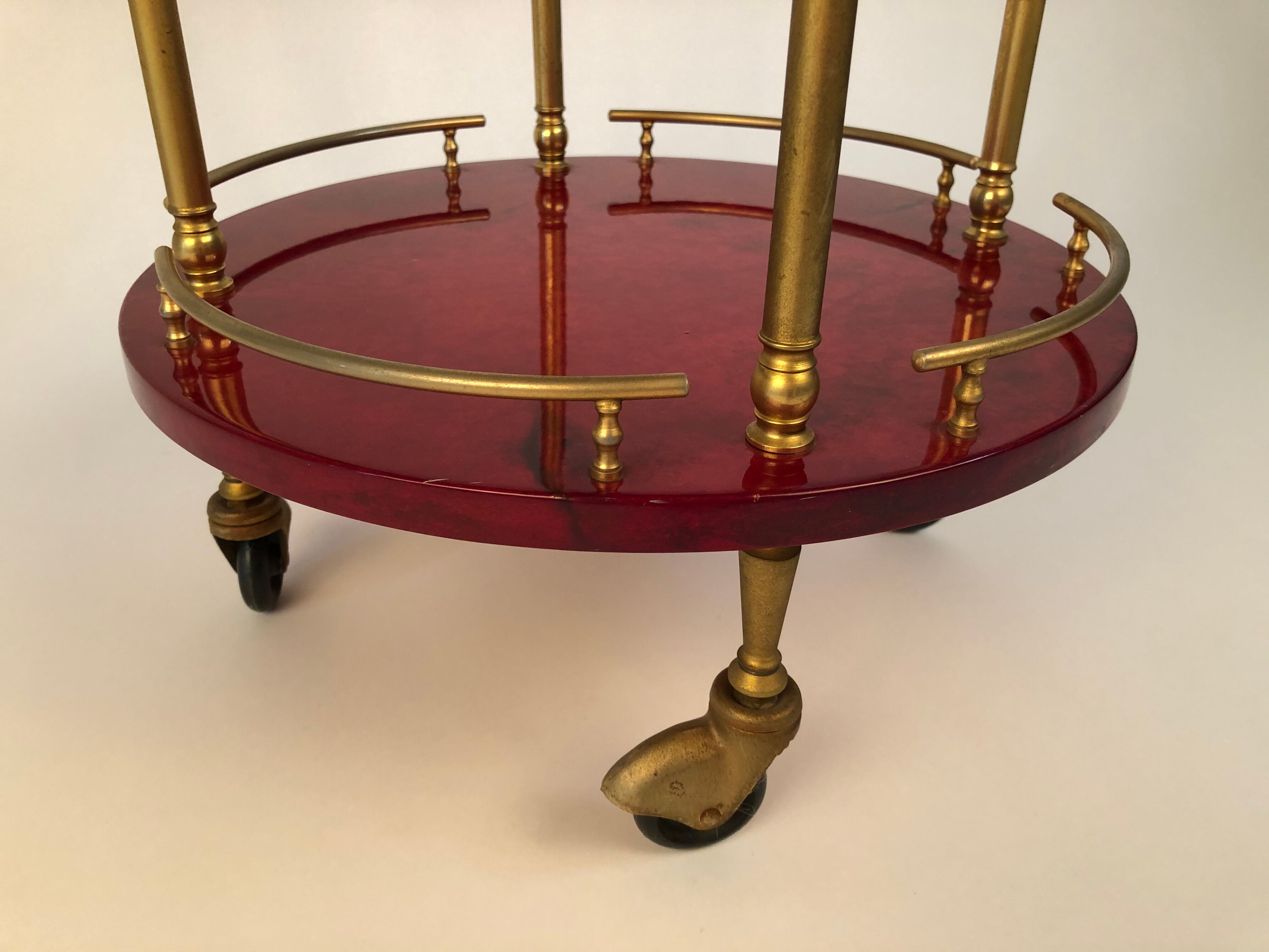 Aldo Tura barcart red round