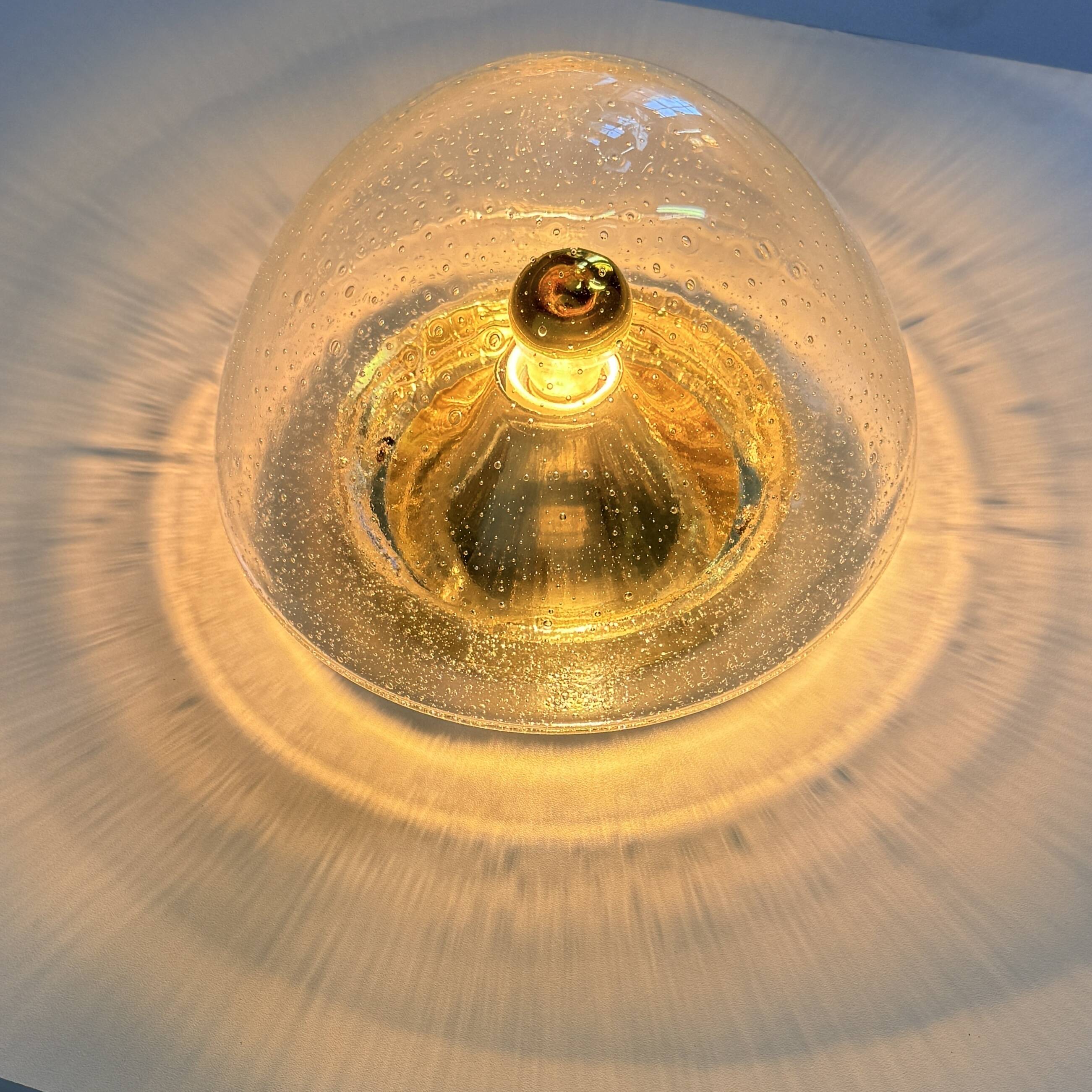 Hoffmeister bubble glass gold ceiling or wall lamp