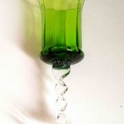 Emerald green chalice Empoli 70s Height 32 cm